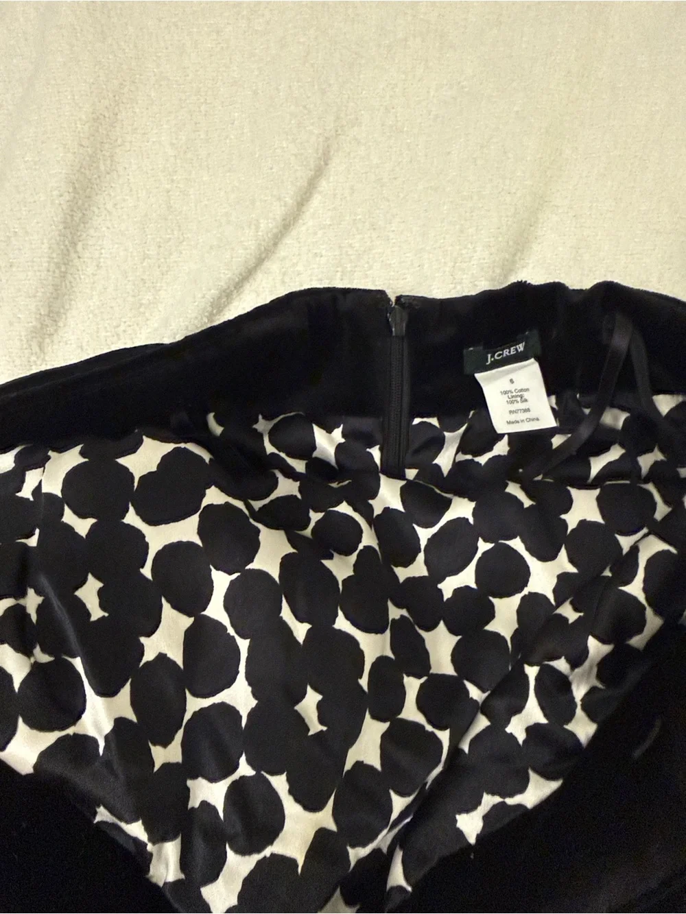 J.Crew Black Velvet Strapless Cocktail Dress NWT
